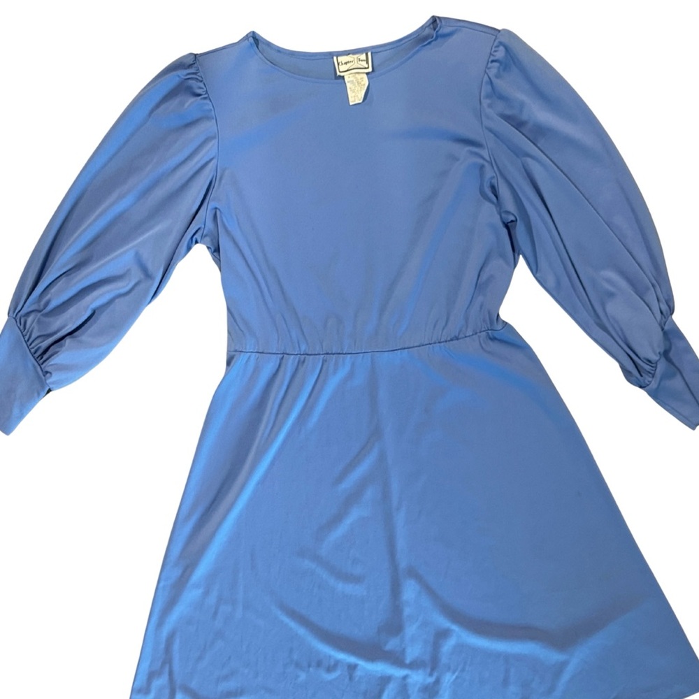 Vintage Chapter Two Soft Periwinkle Blue Long Sleeve Dress Made in the USA